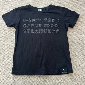 Trilogy graphic T - Don’t take candy from strangers. Fun for Halloween.